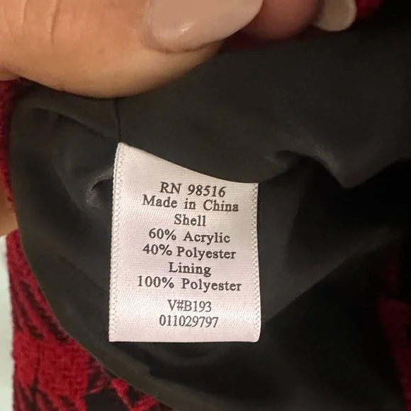 Coldwater Creek Red & Black Plaid Button Up Jacket Size 8 Womens - Picture 5 of 5